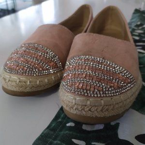 Espadrilles pink with rhinestones